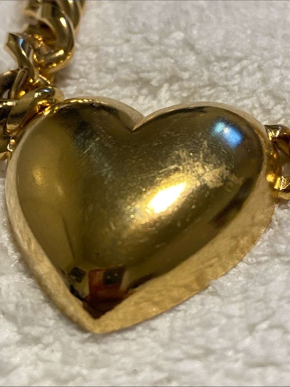 Gold Heart Pendant Chunky Chain Necklace - Women Jewelry - Picture 2 of 7